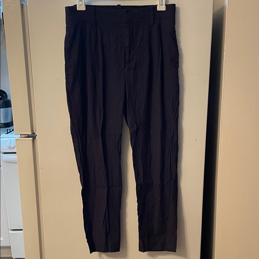 Vince Women’s Size 4 Linen Dark Navy Pants‎ with Pockets